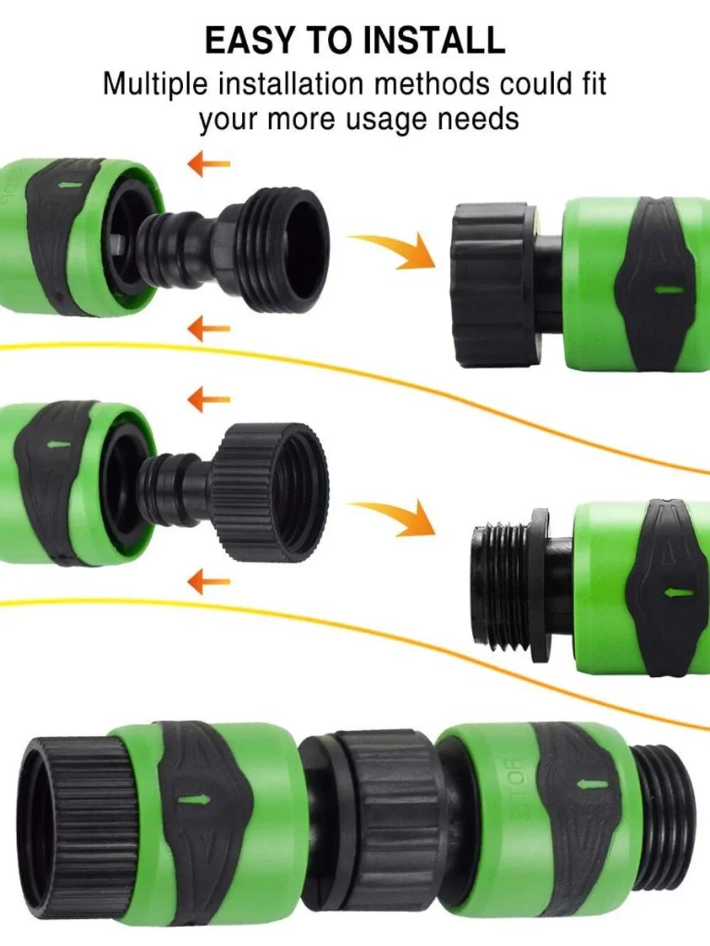 Garden Hose Quick Connect Male and Female- Quick Link and Disconnect- Easy to Op